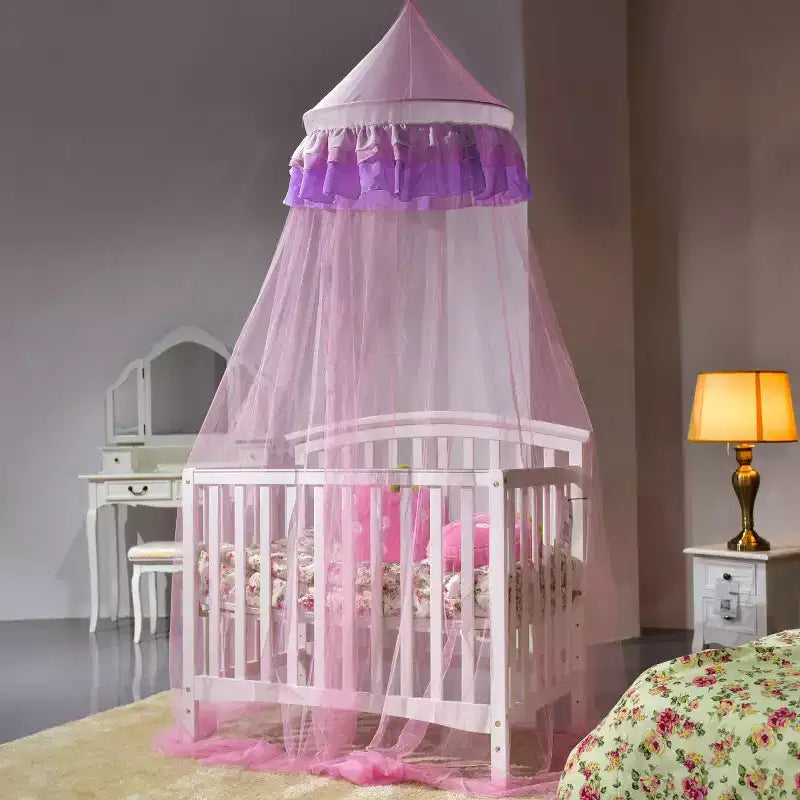 Costway Elegant Lace Bed Mosquito Netting Mesh Canopy Princess Round Dome Bedding Net