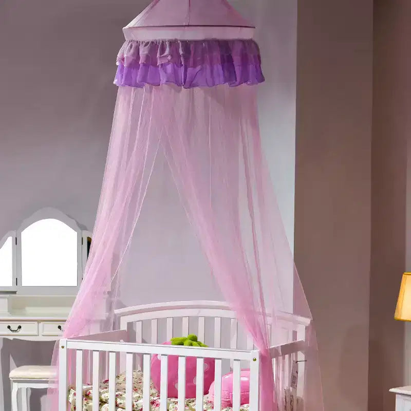 Costway Elegant Lace Bed Mosquito Netting Mesh Canopy Princess Round Dome Bedding Net